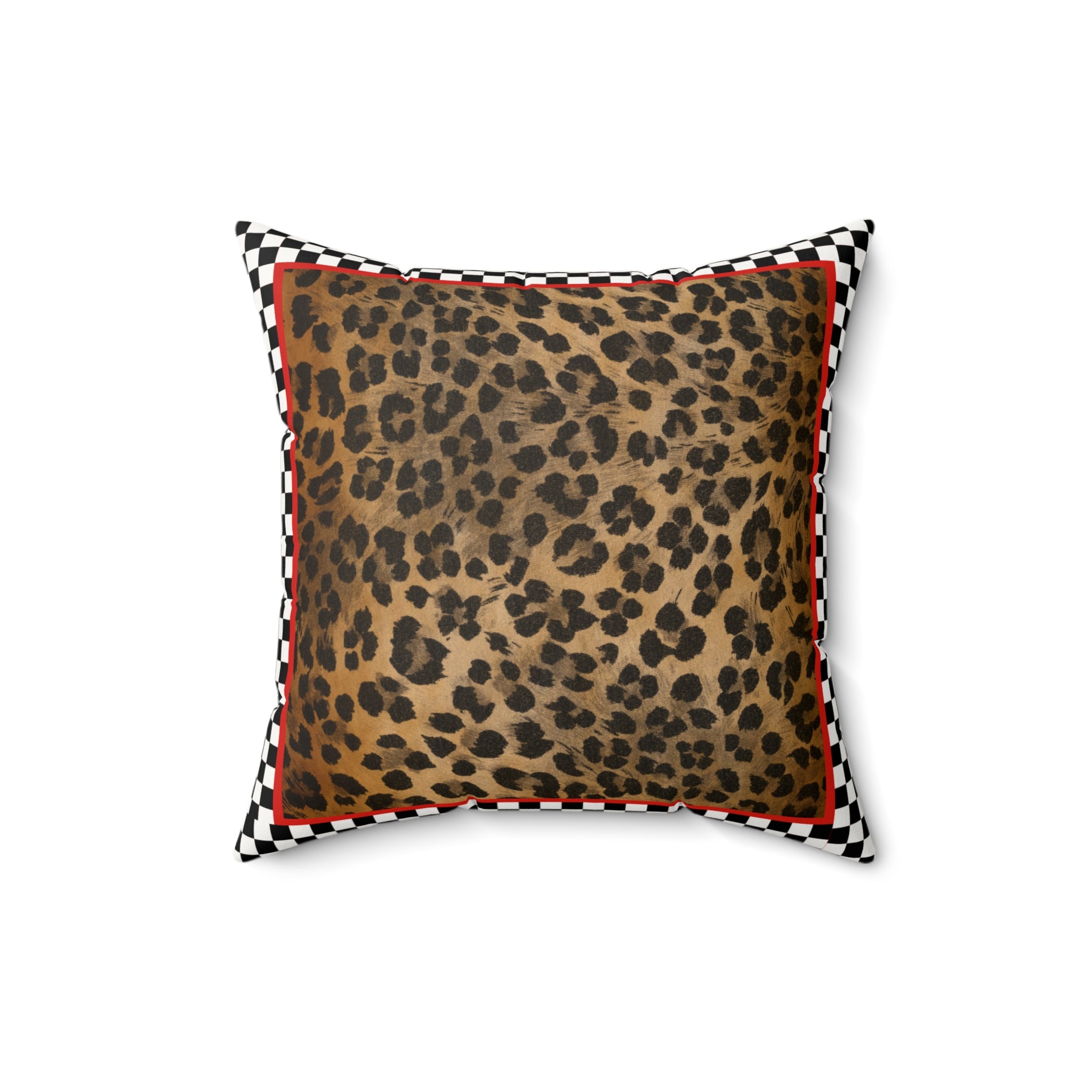 Leopard Print Faux Suede Pillow