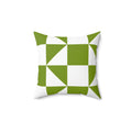 Geometric Green Checker Pillow