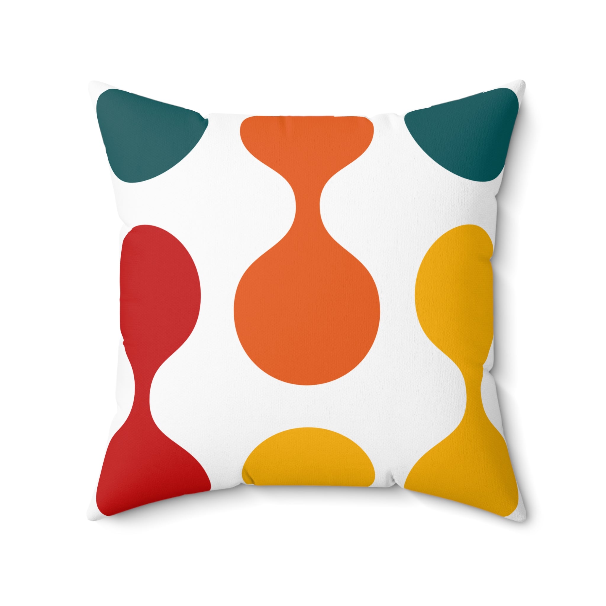 Mid-Century Geometric Decorative Pillow — Colorful Abstract Pattern