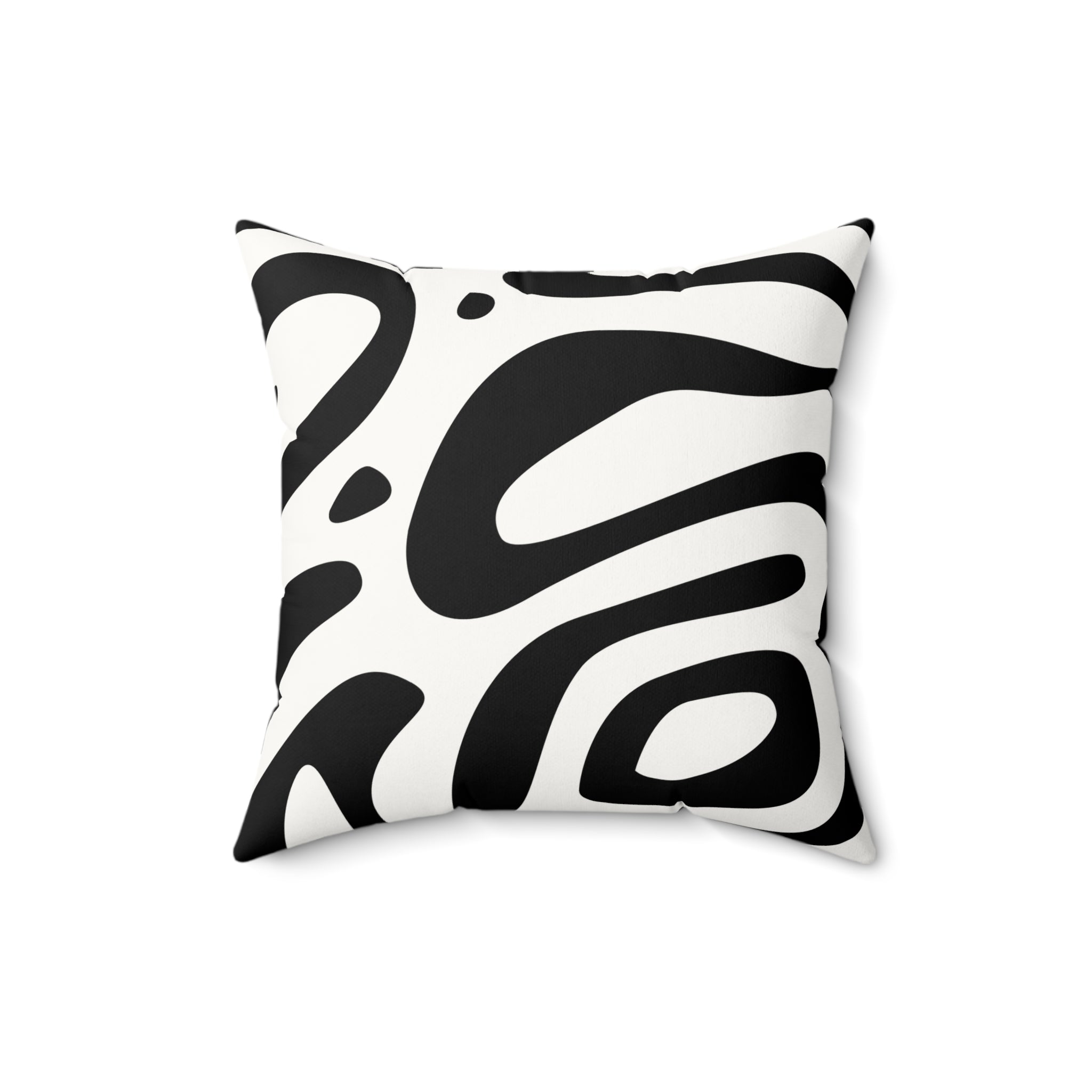 Black & White Abstract Zebra Print Faux Suede Pillow
