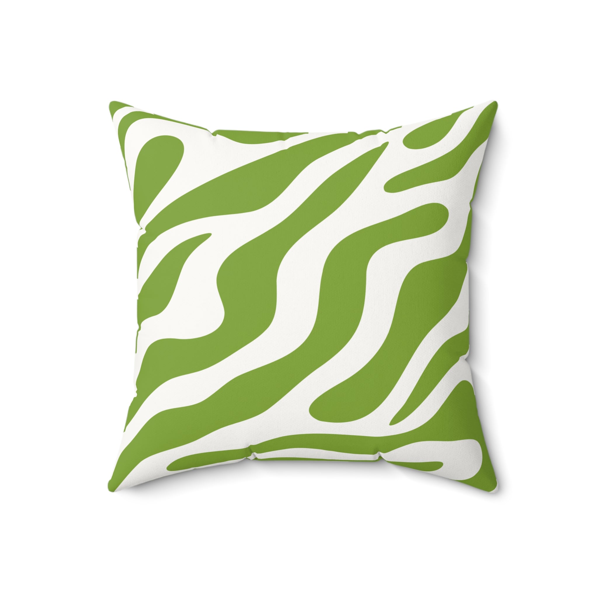 Green Zebra Stripe Faux Suede Pillow