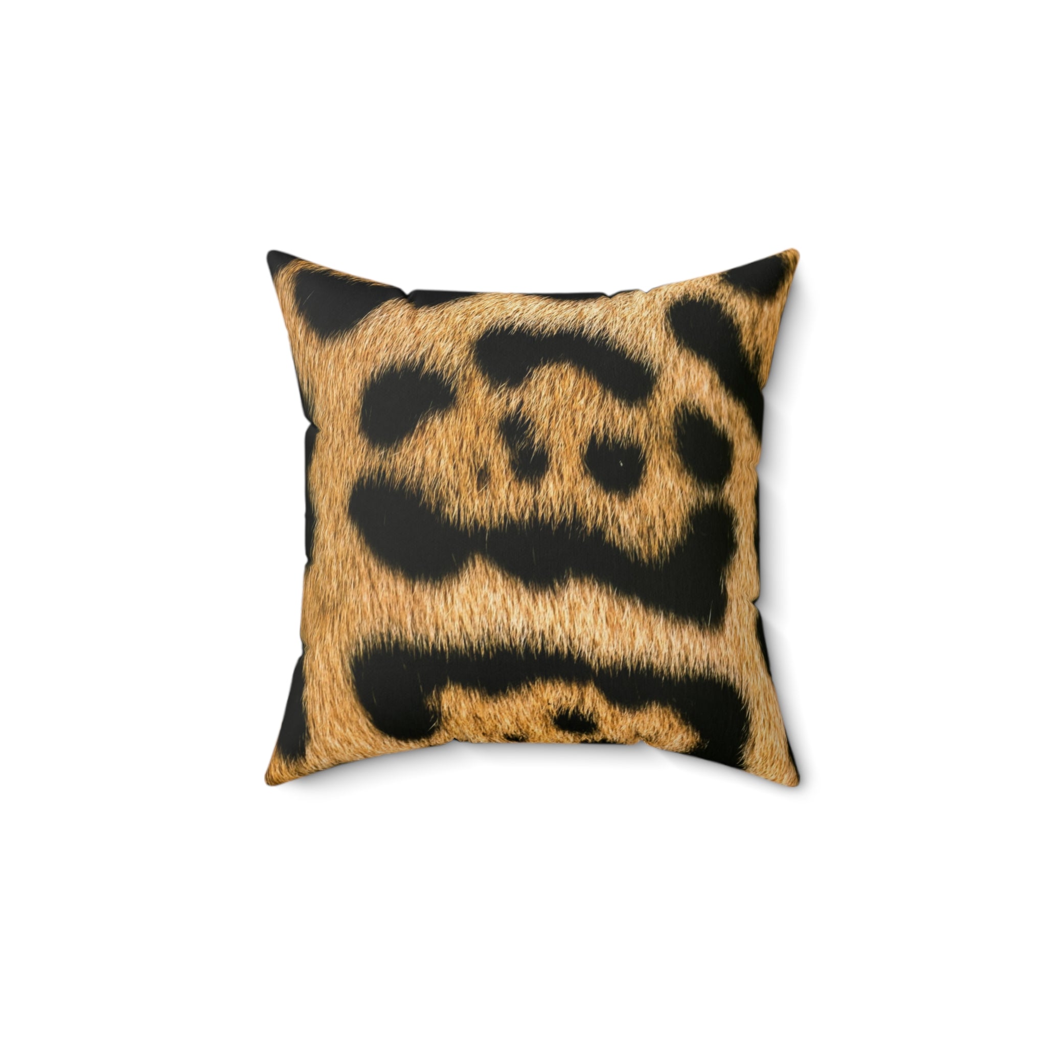 Leopard Faux Suede Pillow — Animal Print Decorative Throw Pillow