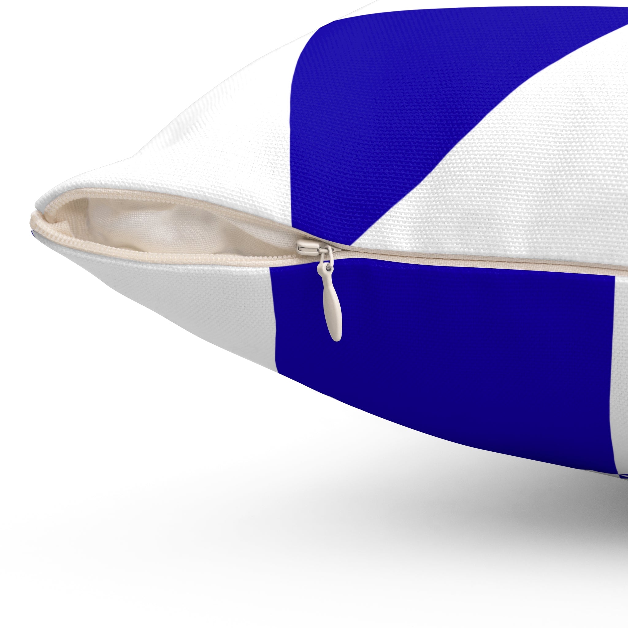 Geometric Blue Quilt-Block Square Pillow