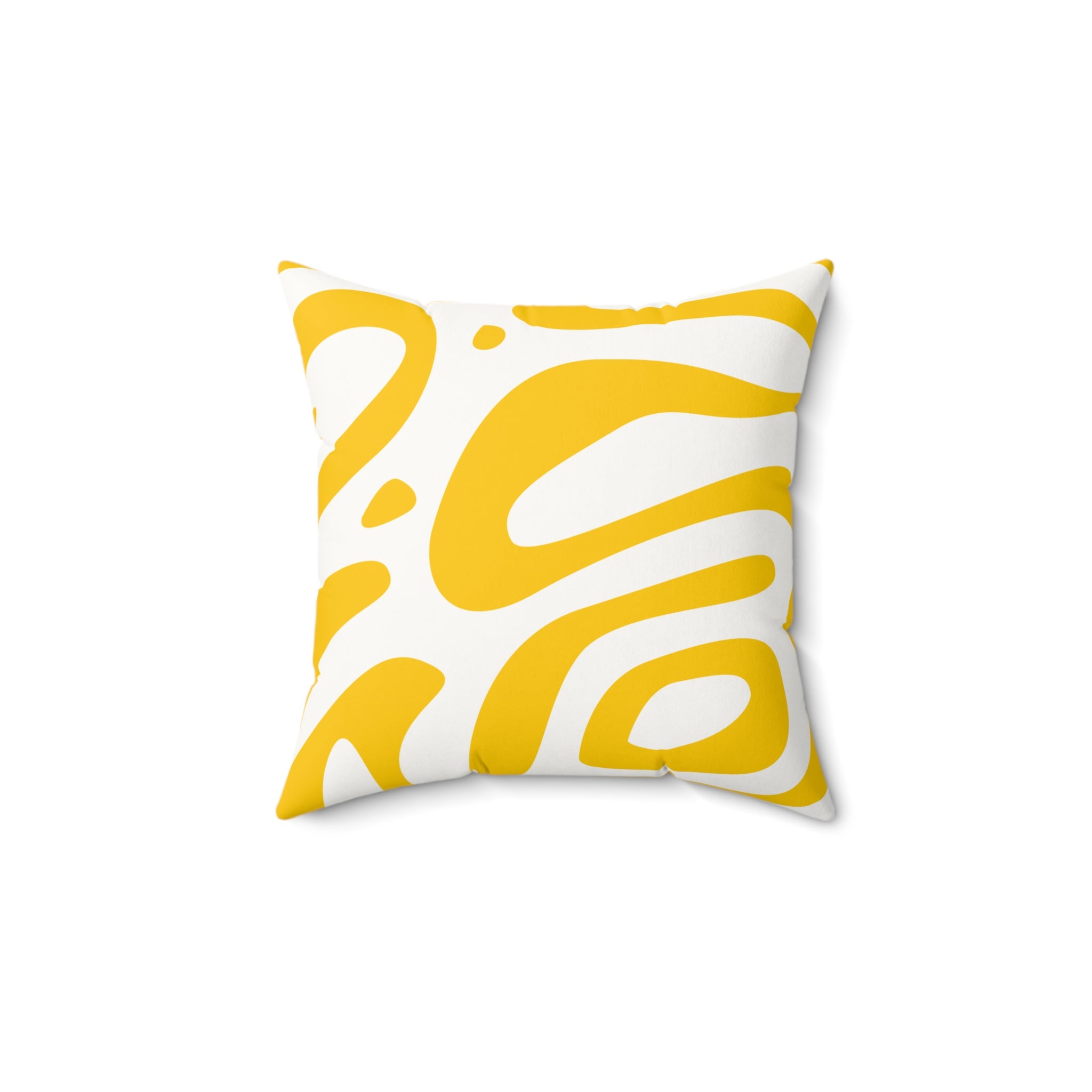 Yellow Abstract Zebra Print Faux Suede Square Pillow