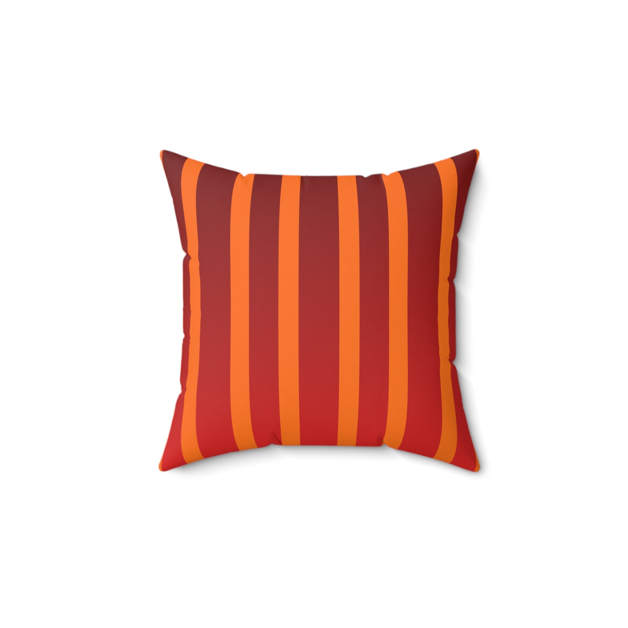 Retro Orange Stripe Faux Suede Pillow