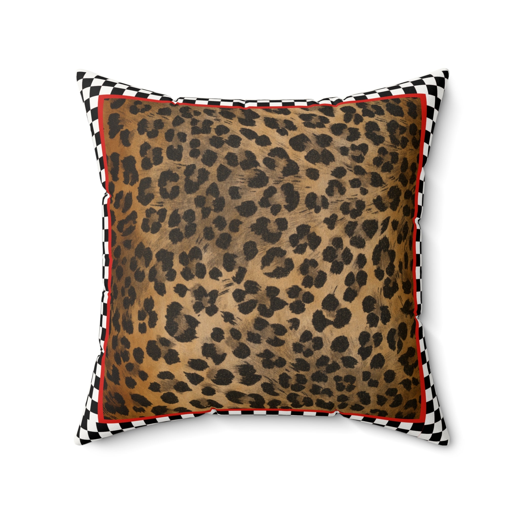 Leopard Print Faux Suede Pillow