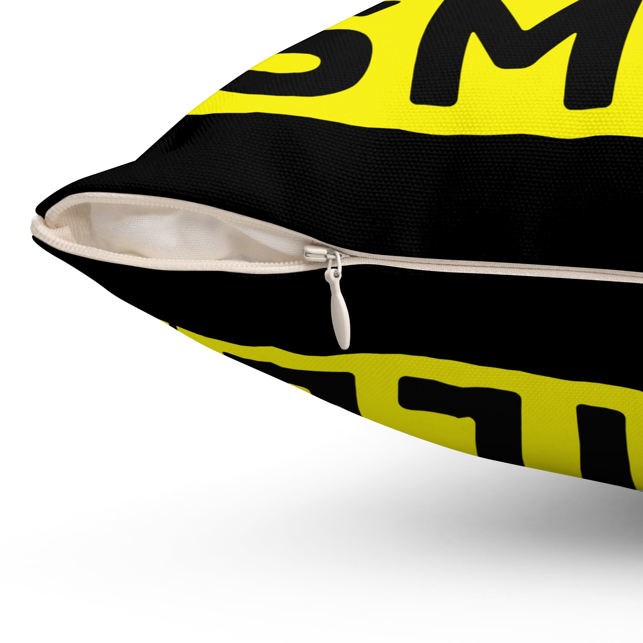 Smile Pattern Pillow — Yellow Smiley Face Decorative Throw Pillow