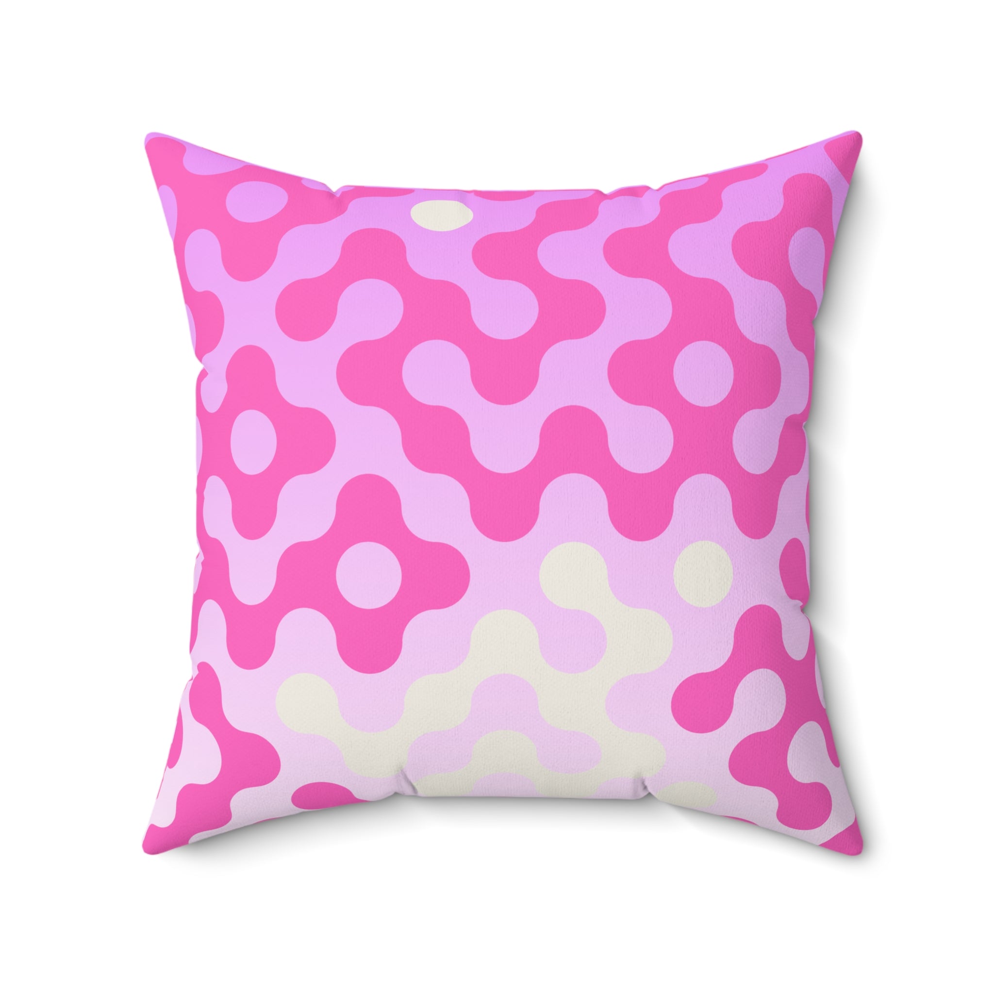 Pink Retro Blob Pattern Faux Suede Pillow