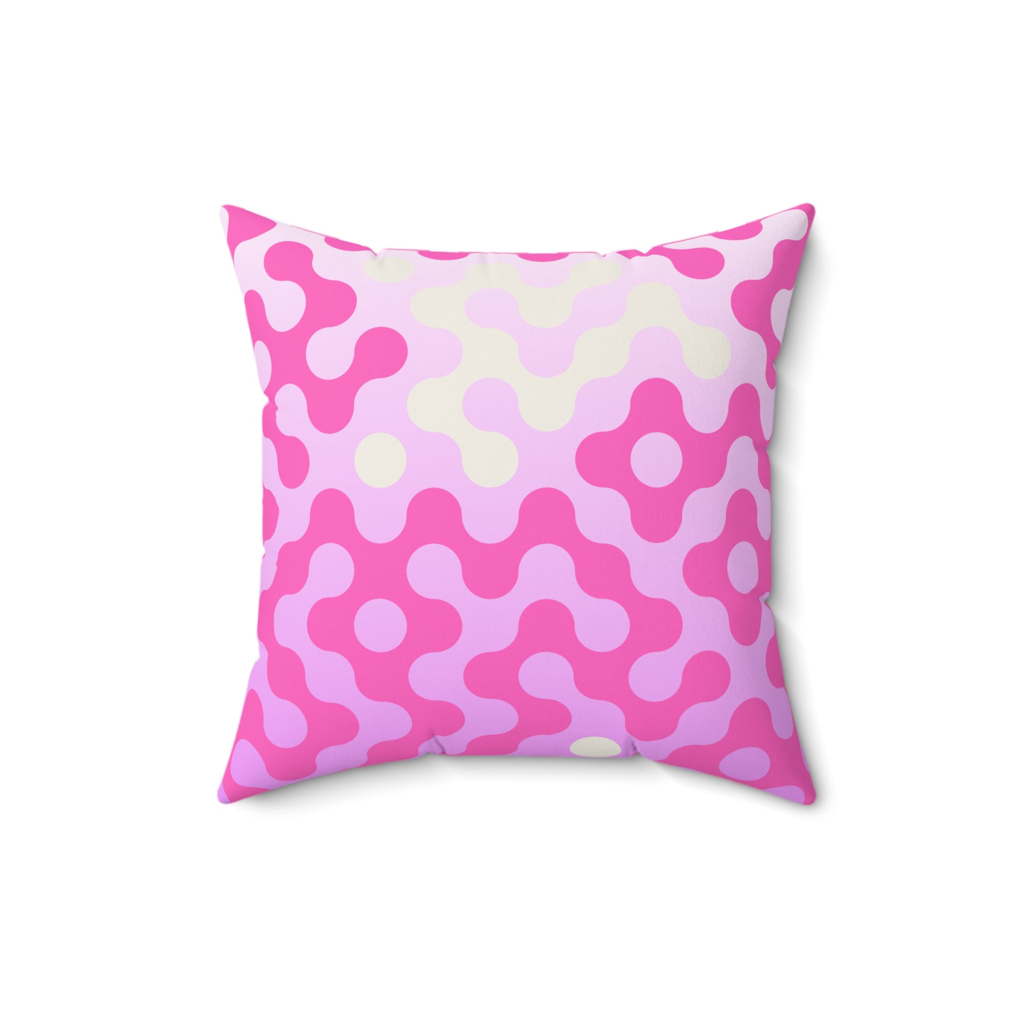 Pink Retro Blob Pattern Faux Suede Pillow