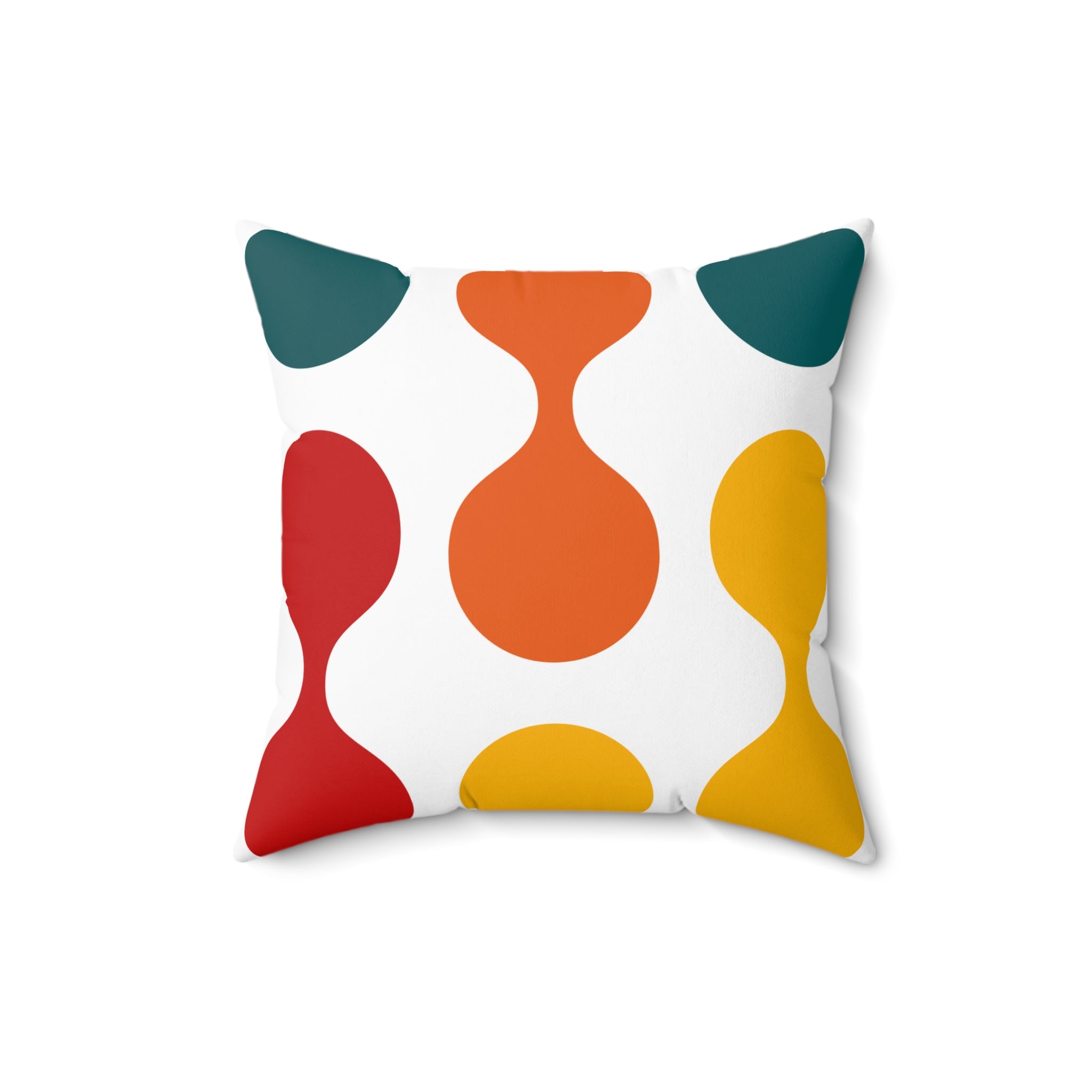 Mid-Century Geometric Decorative Pillow — Colorful Abstract Pattern