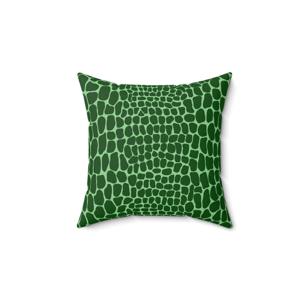 Green Giraffe Spot Pattern Pillow