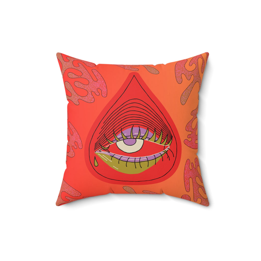 Psychedelic Eye Drop Pillow — Faux Suede Decorative Throw Pillow